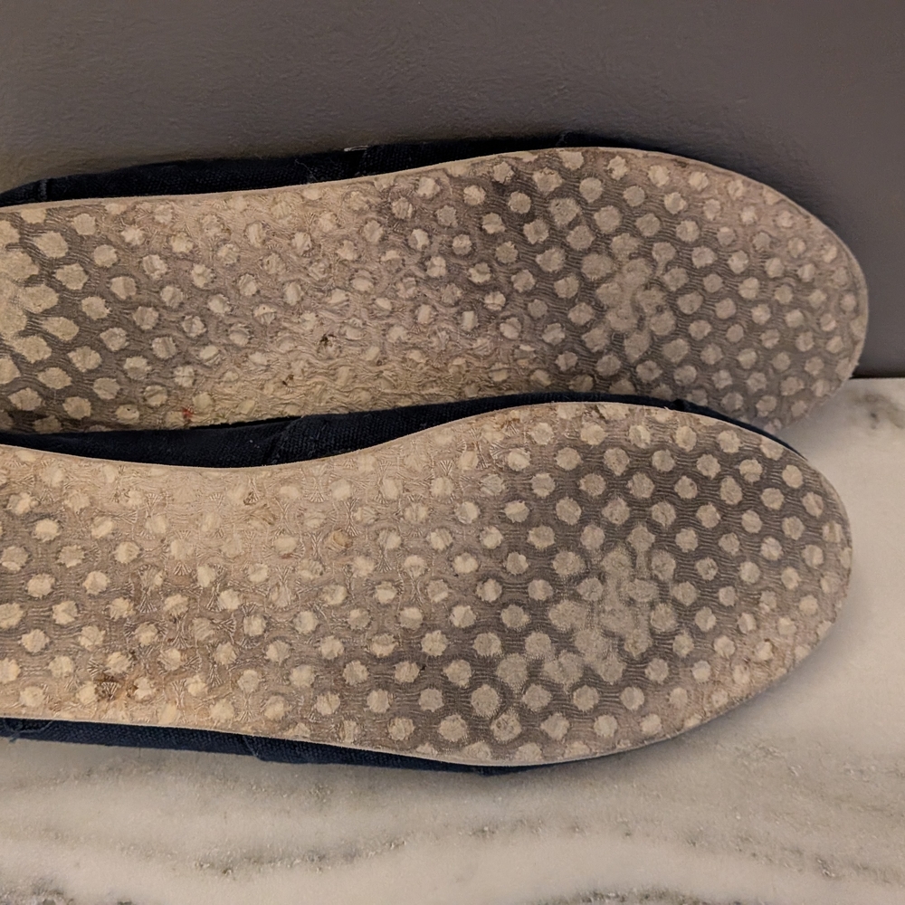 Toms Men's Size 9 Navy Blue Canvas Slip-Ons - Picture 4 of 5